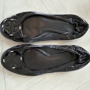 Tory Burch Black Patent Leather Flats